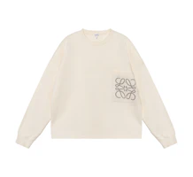 Order LOEWE SS23 Beige Logo Intarsia Pattern Long Sleeve Pocket Sweater. H526Y14KDK-1950