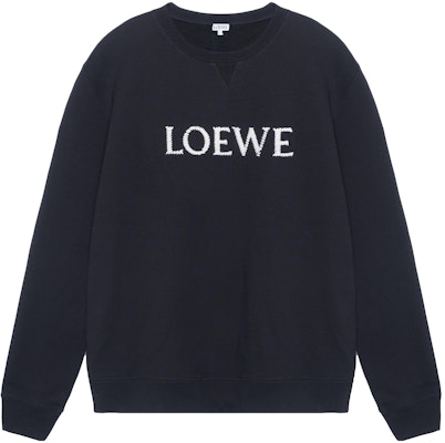 LOEWE SS23 Black Embroidered Logo Crewneck Long Sleeve Sweatshirt H526Y24J26-1100 Order LOEWE SS23 Black Embroidered Logo Crewneck Long Sleeve Sweatshirt H526Y24J26-1100