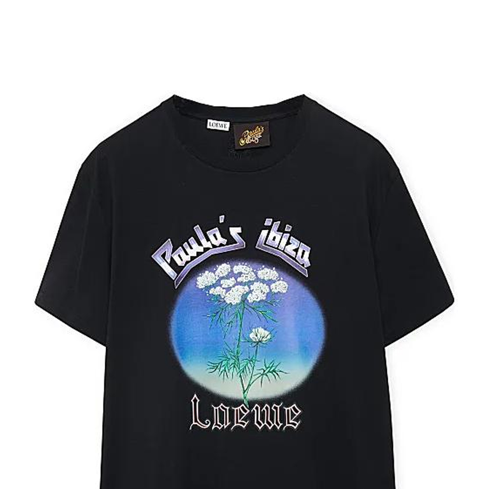 Sizing LOEWE SS23 黑色花卉印花短袖圓領T恤 H616Y22X53-1489