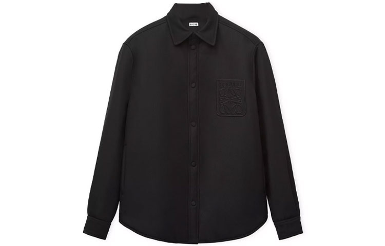 LOEWE SS23  Black Long-Sleeve Shirt with Solid Pocket Applique. H526Y05WAC-1100