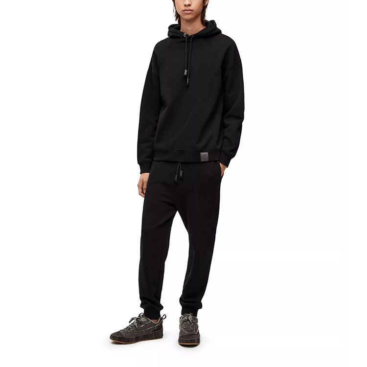 Lookbook LOEWE SS23  Black Solid Color Drawstring Hoodie Long Sleeve. H526Y25J26-1100