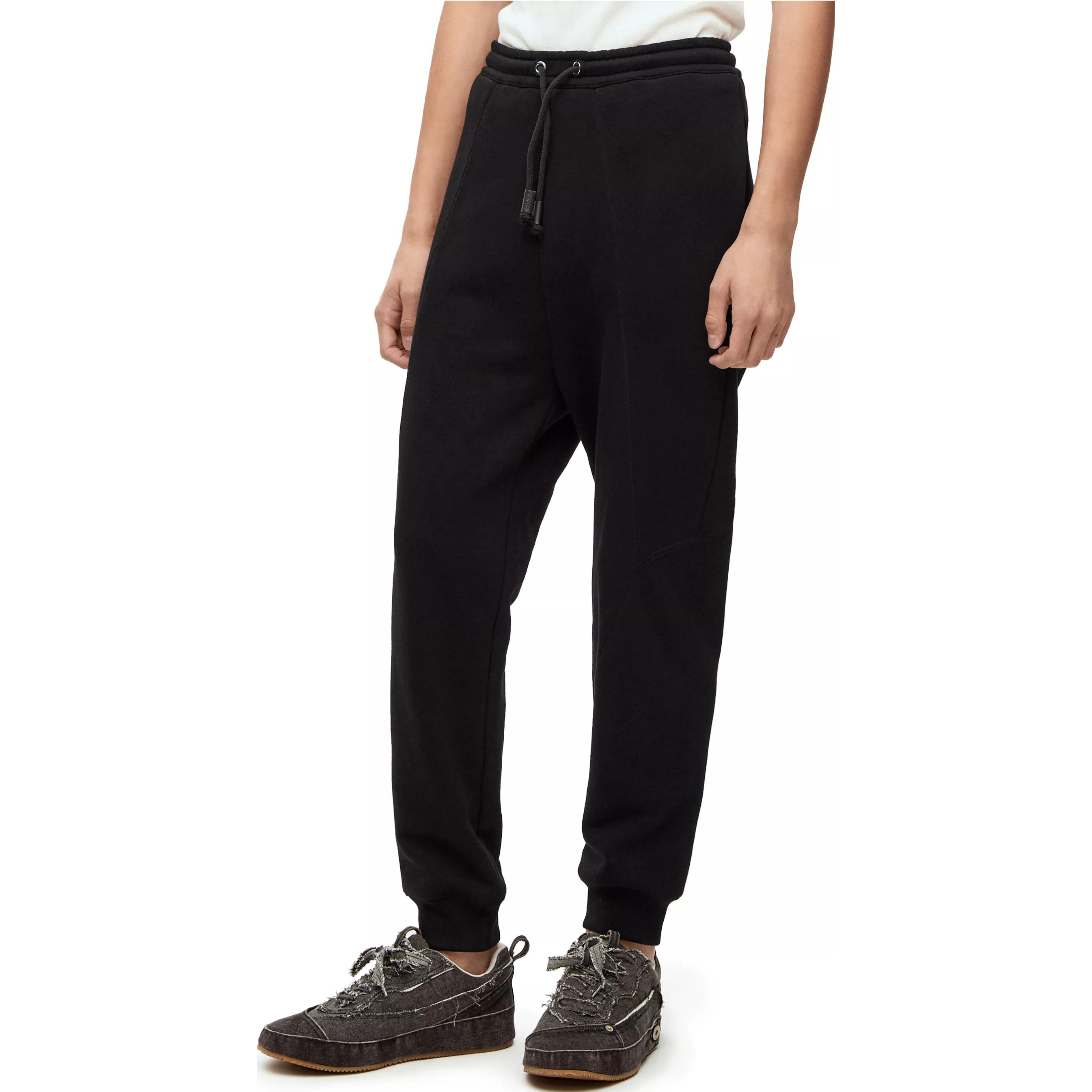 Purchase LOEWE SS23  Black Solid Color Elastic Waist Jogger Knit Pants H526Y27J19-1100