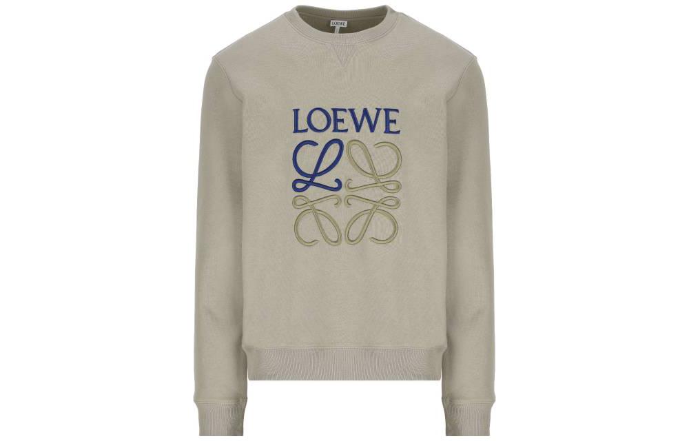 Order LOEWE SS23 灰綠刺繡Logo長袖圓領衛衣. H526Y24X10-4380