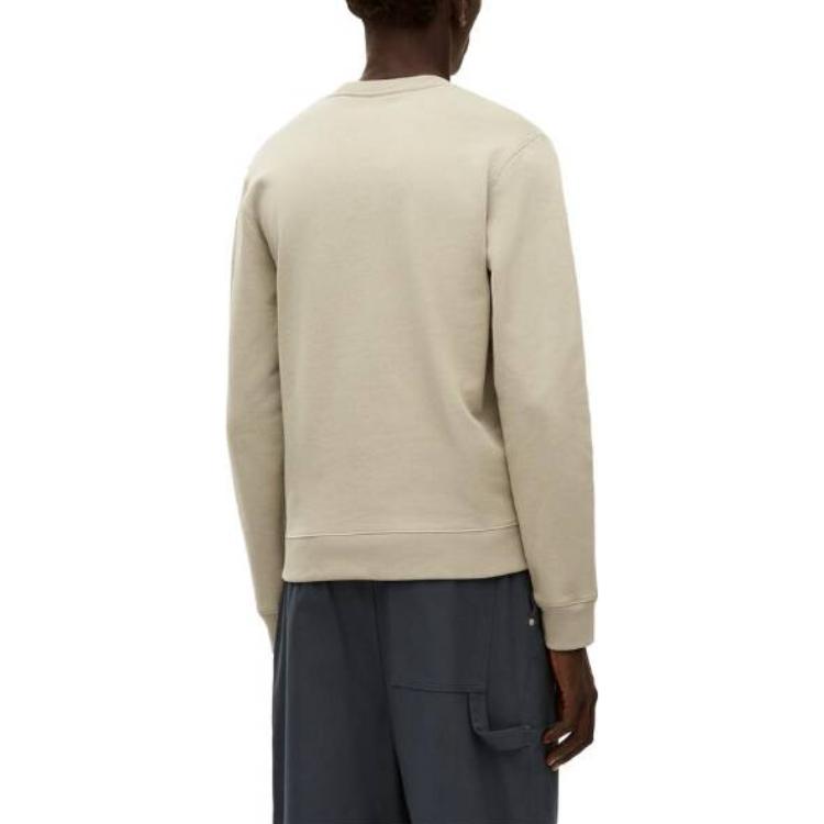 Shop LOEWE SS23 灰綠刺繡Logo長袖圓領衛衣. H526Y24X10-4380