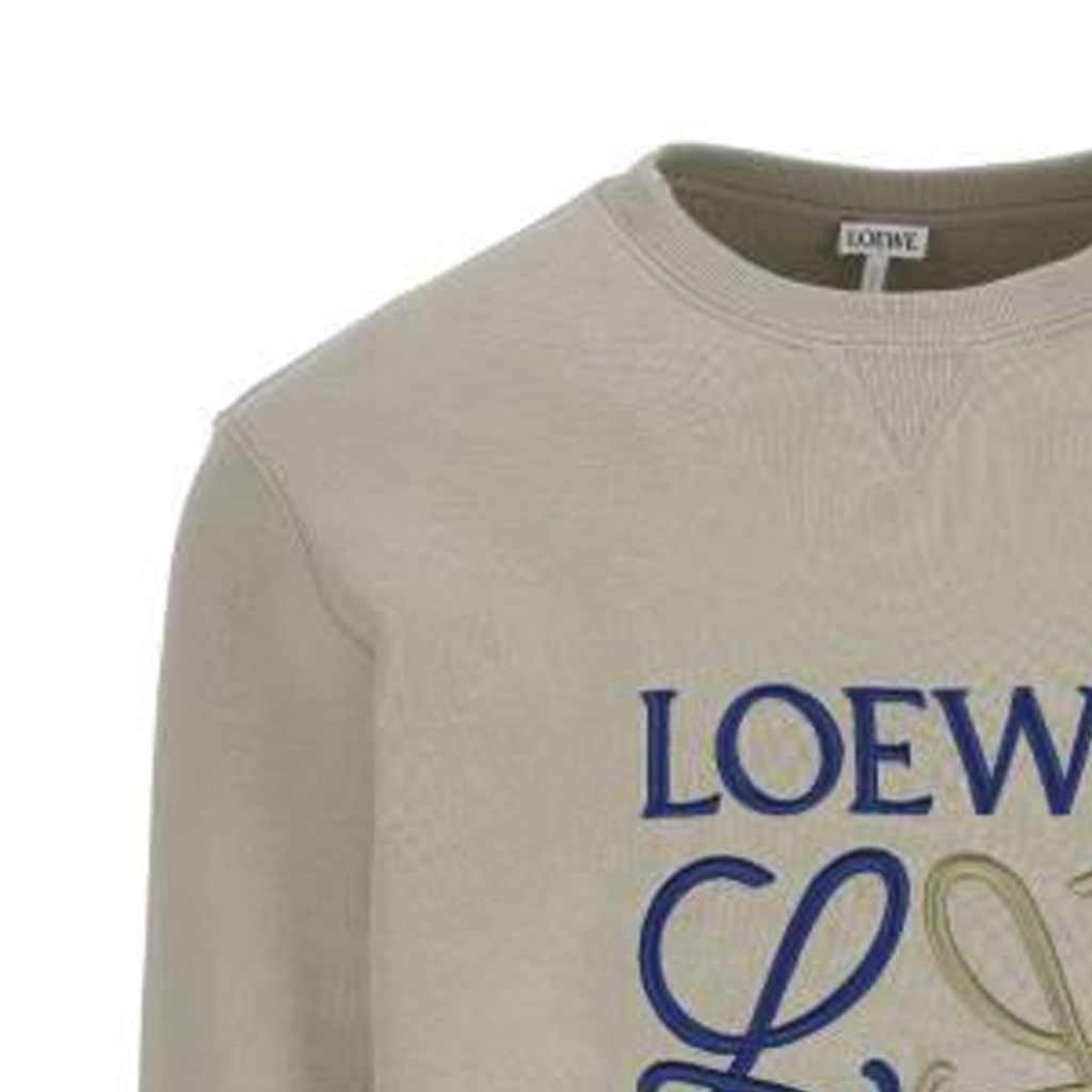 Sizing LOEWE SS23 灰綠刺繡Logo長袖圓領衛衣. H526Y24X10-4380