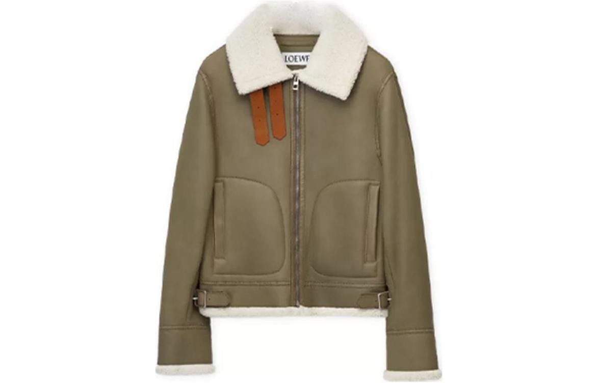 Order LOEWE SS23 Jaket Pendek Lengan Panjang Abu-Abu Putih H526Y19L78-8724