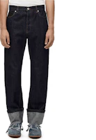 Shop LOEWE SS23 Indigo Denim Folded Hem Jeans. H526Y11X41-5820
