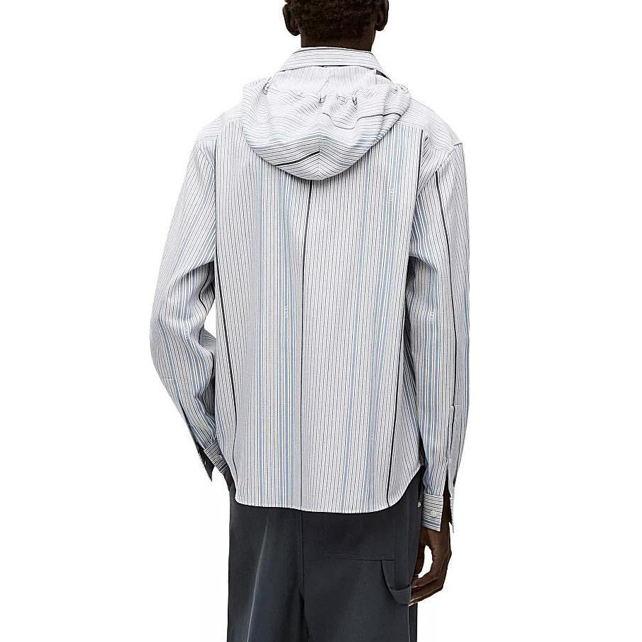 Shop LOEWE SS23 Sudadera Multicolor a Rayas Camisa Manga Larga Azul Claro H526Y05WAP-2082