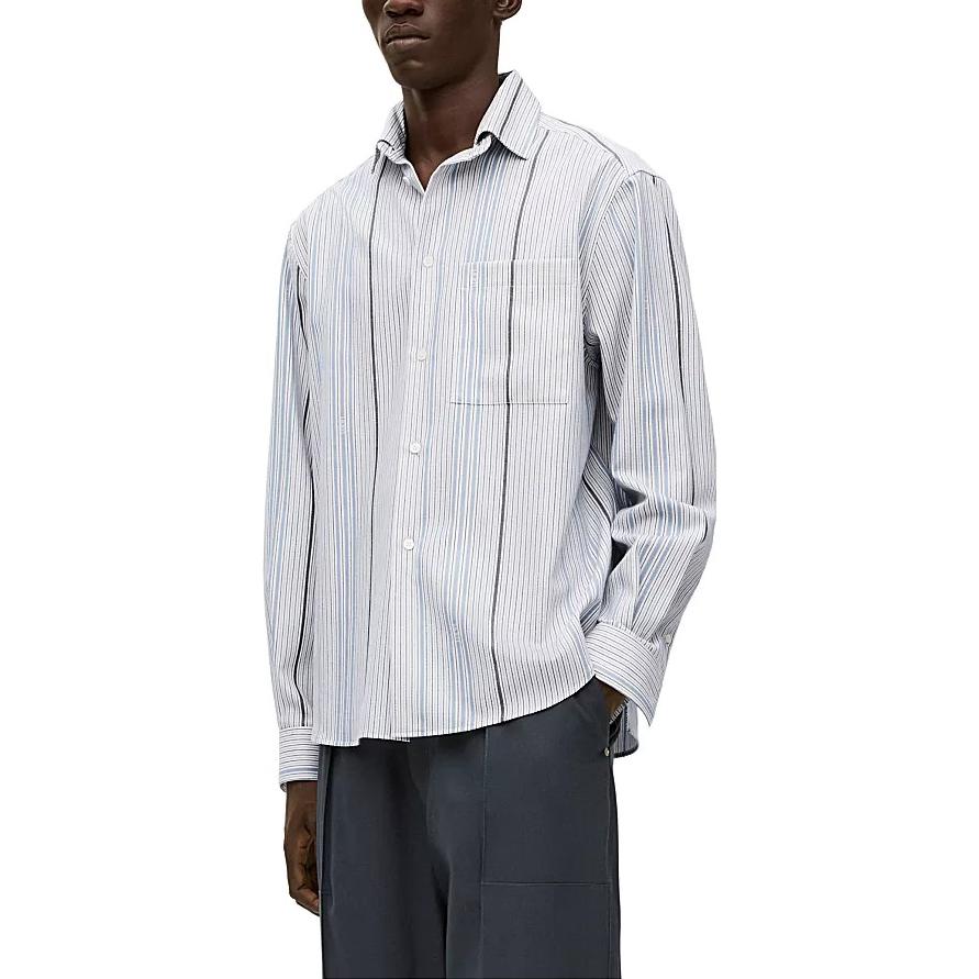 Purchase LOEWE SS23 Sudadera Multicolor a Rayas Camisa Manga Larga Azul Claro H526Y05WAP-2082