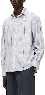 LOEWE SS23 Multicolor Striped Hoodie Long-Sleeve Shirt Light Blue H526Y05WAP-2082 Purchase LOEWE SS23 Multicolor Striped Hoodie Long-Sleeve Shirt Light Blue H526Y05WAP-2082