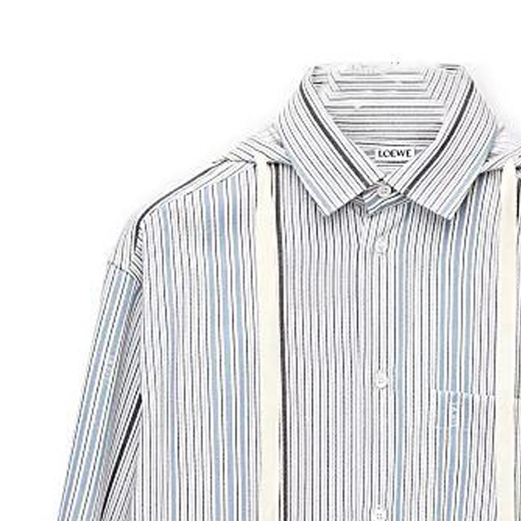 Details for LOEWE SS23 Sudadera Multicolor a Rayas Camisa Manga Larga Azul Claro H526Y05WAP-2082
