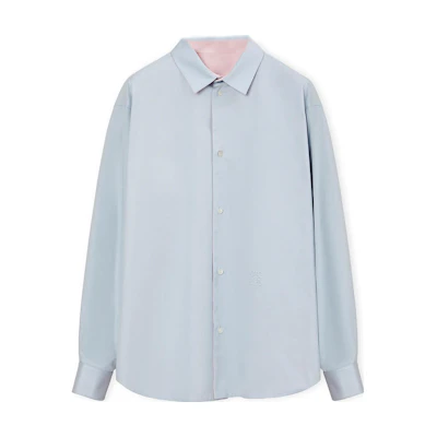 LOEWE SS23 Reversible Cotton Long-Sleeve Shirt Light Blue H526Y05WA6-8722