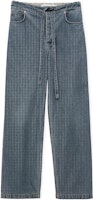 LOEWE SS23 Solid Color Drawstring Straight Jeans - Blue H526Y11X38-5970 LOEWE SS23 Solid Color Drawstring Straight Jeans - Blue H526Y11X38-5970
