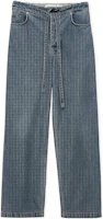 Order LOEWE SS23 Solid Color Drawstring Straight Jeans - Blue H526Y11X38-5970