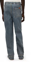 Purchase LOEWE SS23 Solid Color Drawstring Straight Jeans - Blue H526Y11X38-5970