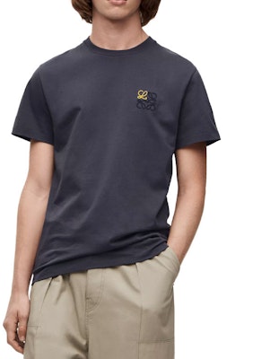 LOEWE SS23 T-Shirt Embroidered Logo Colorblock Crewneck - Agate Blue. H526Y22X75-1809 Shop LOEWE SS23 T-Shirt Embroidered Logo Colorblock Crewneck - Agate Blue. H526Y22X75-1809