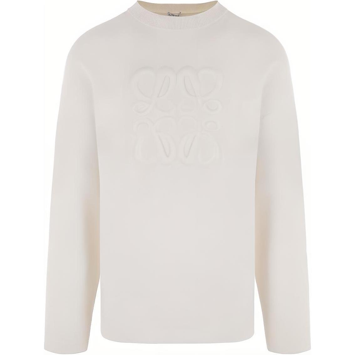 LOEWE SS23  White Crewneck Pullover Long Sleeve Sweatshirt H526Y14KEE-2100