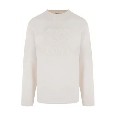 LOEWE SS23 White Crewneck Pullover Long Sleeve Sweatshirt H526Y14KEE-2100
