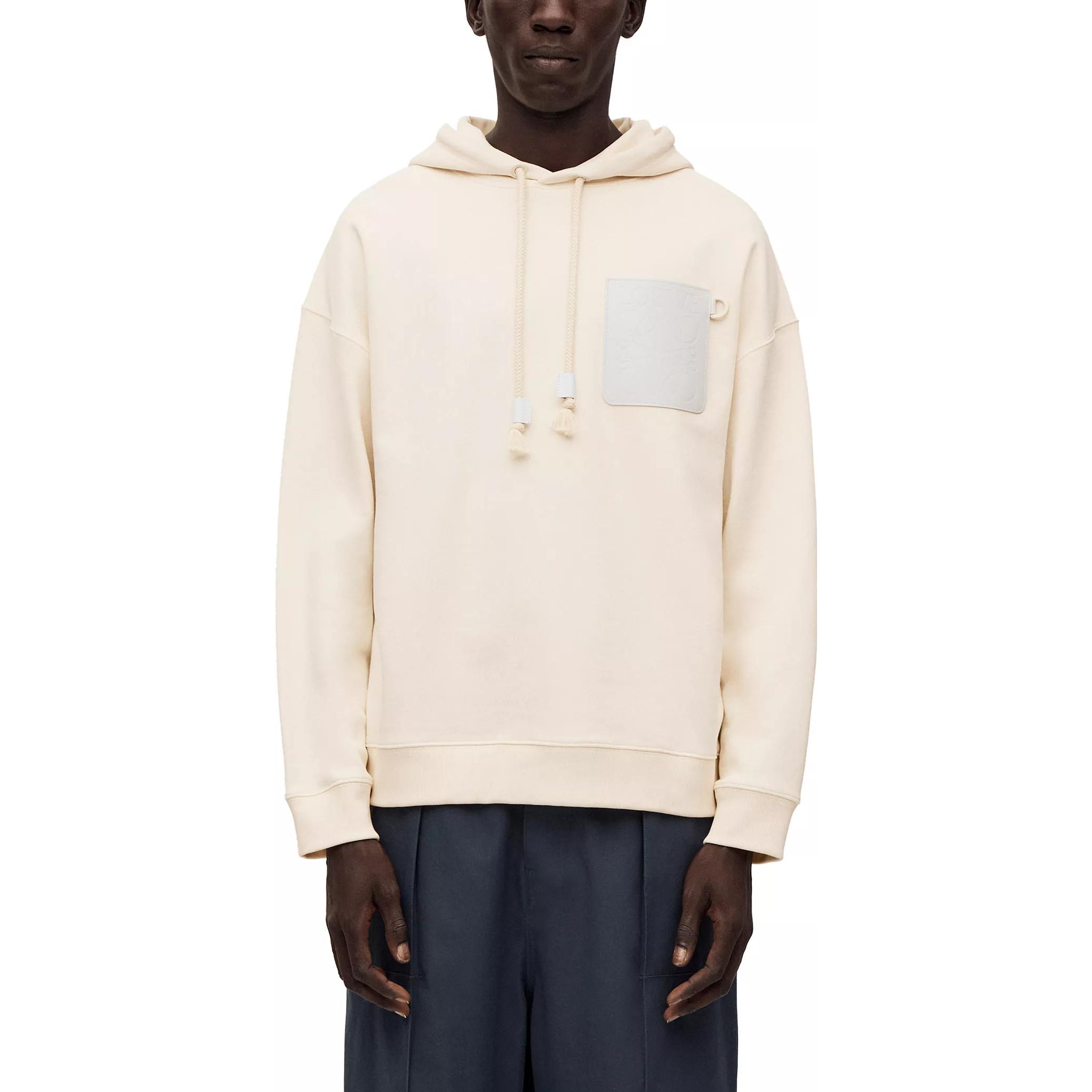 Shop LOEWE SS23 白色連帽衫附口袋貼布設計 H526Y25X23-2021