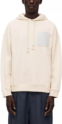 LOEWE SS23 白色連帽衫附口袋貼布設計 H526Y25X23-2021 Shop LOEWE SS23 白色連帽衫附口袋貼布設計 H526Y25X23-2021