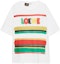 Buy LOEWE SS23 Camiseta Blanca con Bordado de Logo Multicolor a Rayas. H616Y22J12-4675