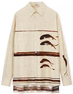 LOEWE SS23 男款米色魚圖印花長袖襯衫。 H800Y05X17-2281 Buy LOEWE SS23 男款米色魚圖印花長袖襯衫。 H800Y05X17-2281