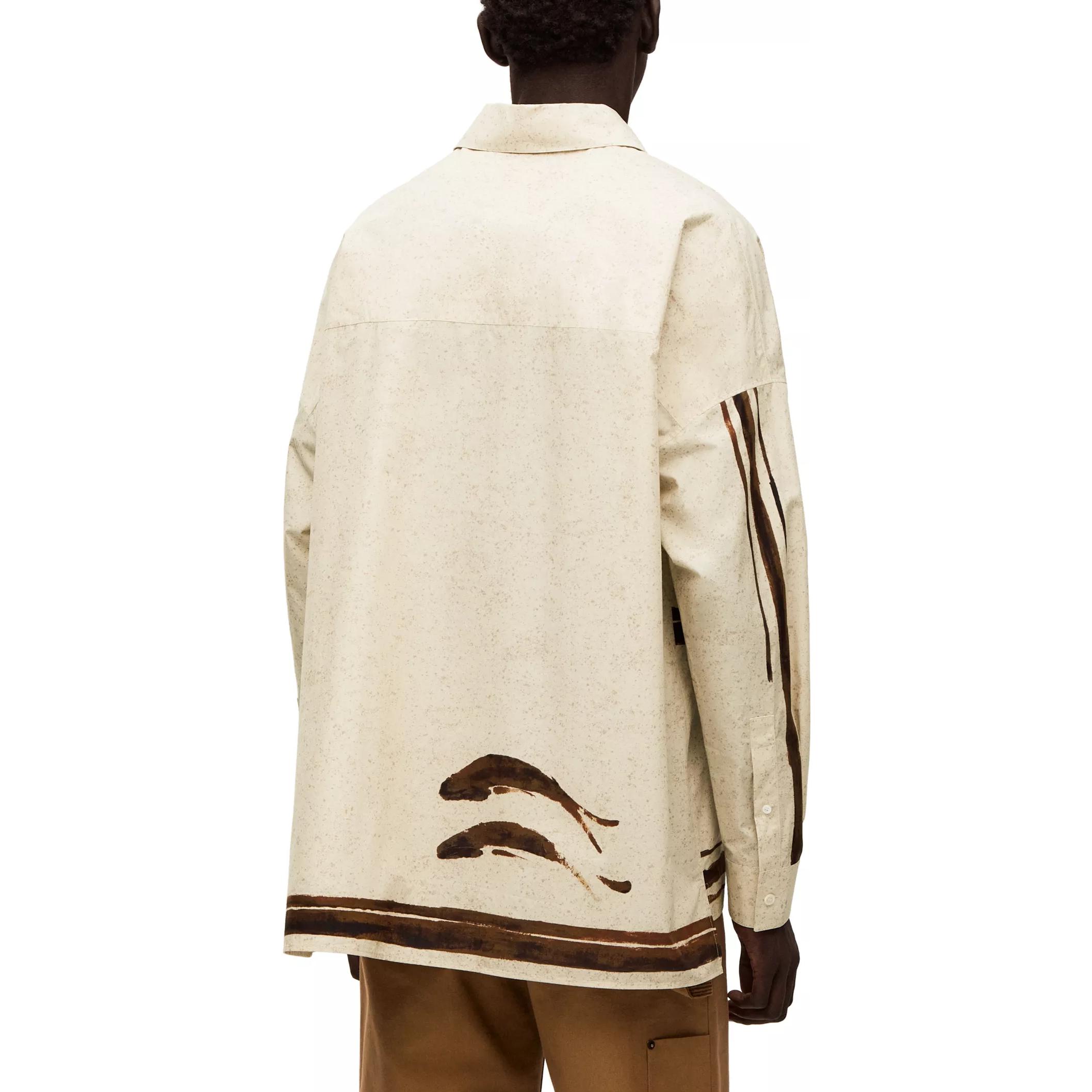 Shop LOEWE SS23 Baju Lengan Panjang Beige Cetak Ikan Lelaki. H800Y05X17-2281