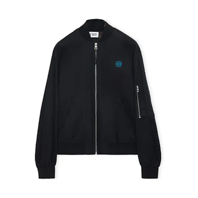 LOEWE SS23 Black Jacket with Logo Embroidery & Floral Print H616Y03W08-1489