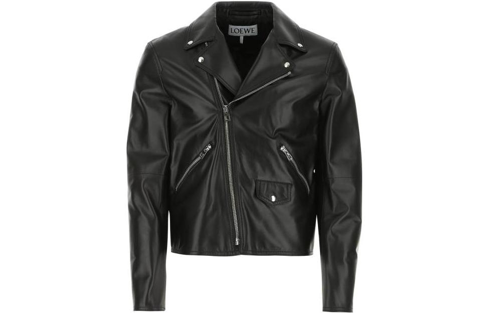 LOEWE SS23 Black Leather Biker Jacket H526Y19L67-1100