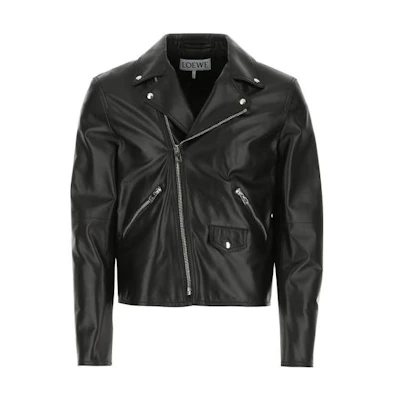 LOEWE SS23 Black Leather Biker Jacket H526Y19L67-1100