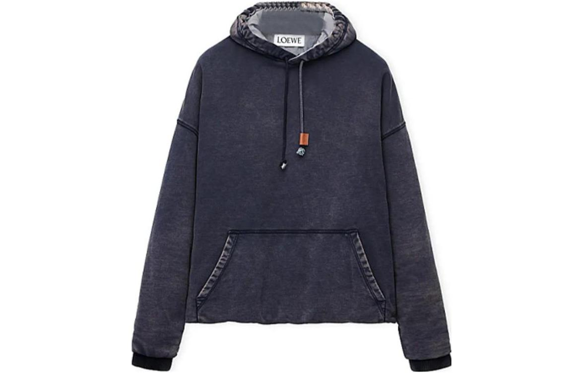 LOEWE SS23 Blue Drawstring Hooded Pullover Casual Sweatshirt H526Y25X17-8383