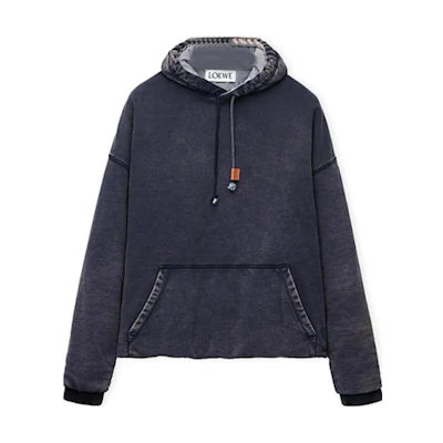 LOEWE SS23 Blue Drawstring Hooded Pullover Casual Sweatshirt H526Y25X17-8383