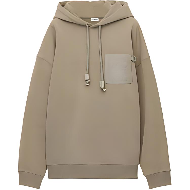 LOEWE SS23 Brown Pocket Patch Hooded Pullover Sweatshirt Mens H526Y25X23-4430