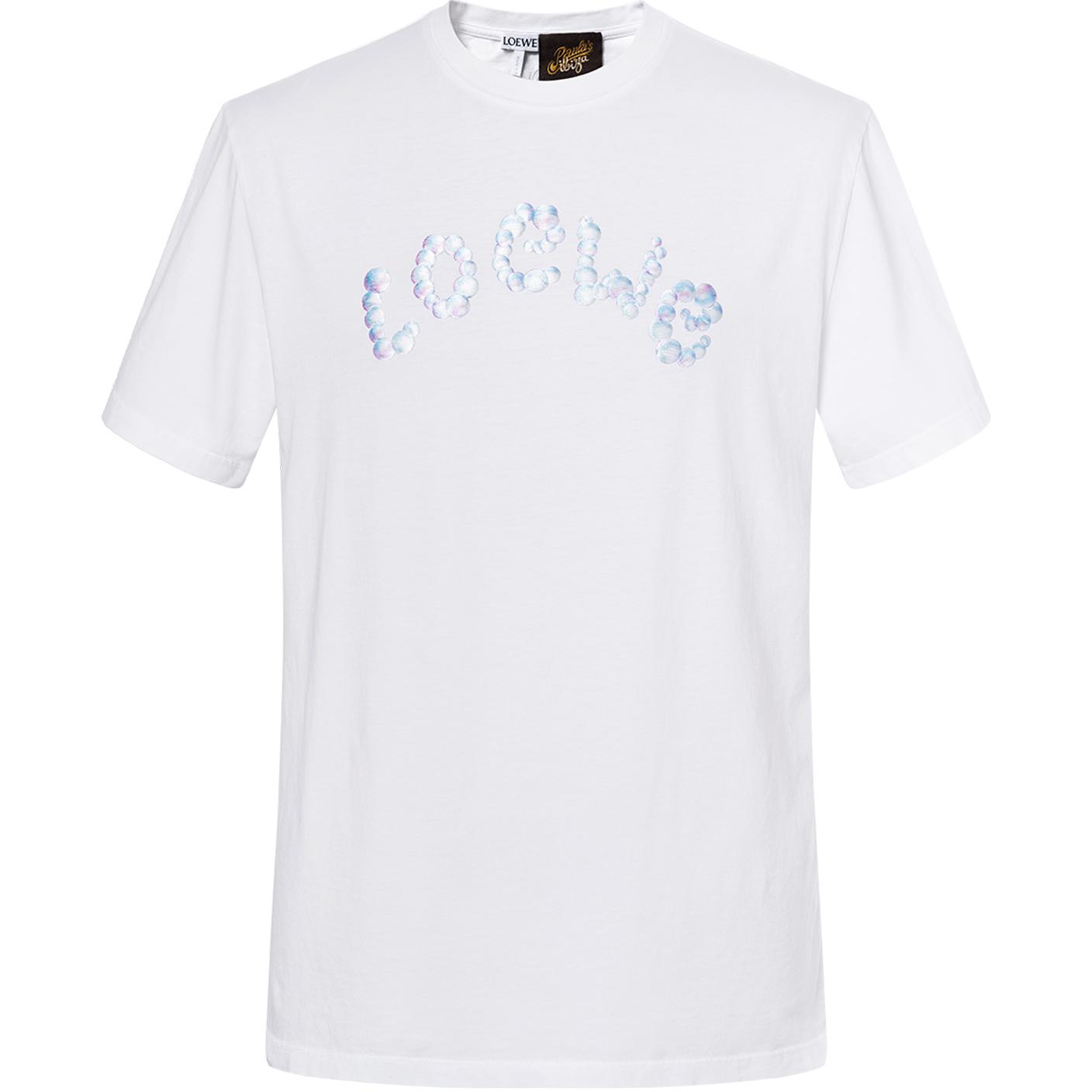 LOEWE SS23 Bubble Logo Print White T-Shirt H616Y22X54-2100