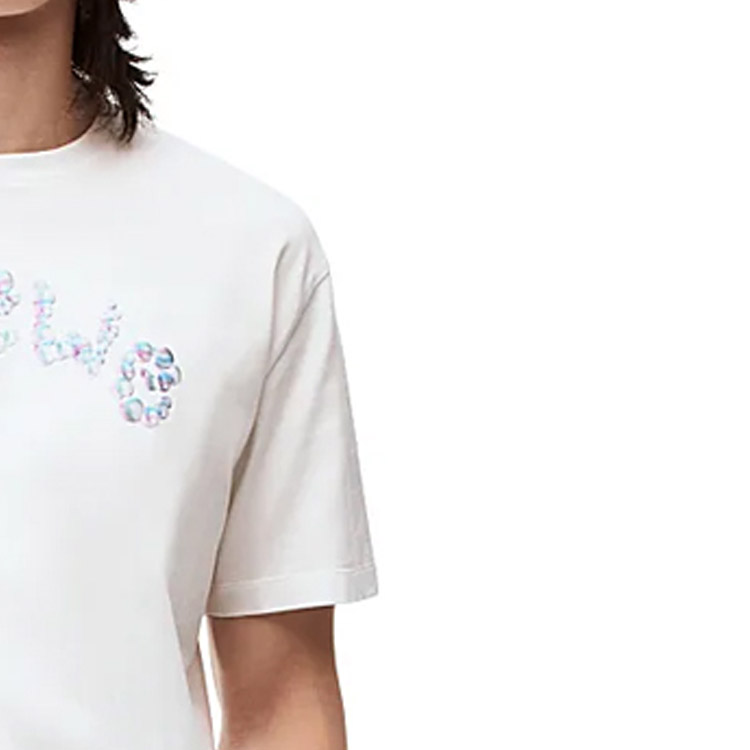 Cheap LOEWE SS23 氣泡標誌印花白色T恤 H616Y22X54-2100