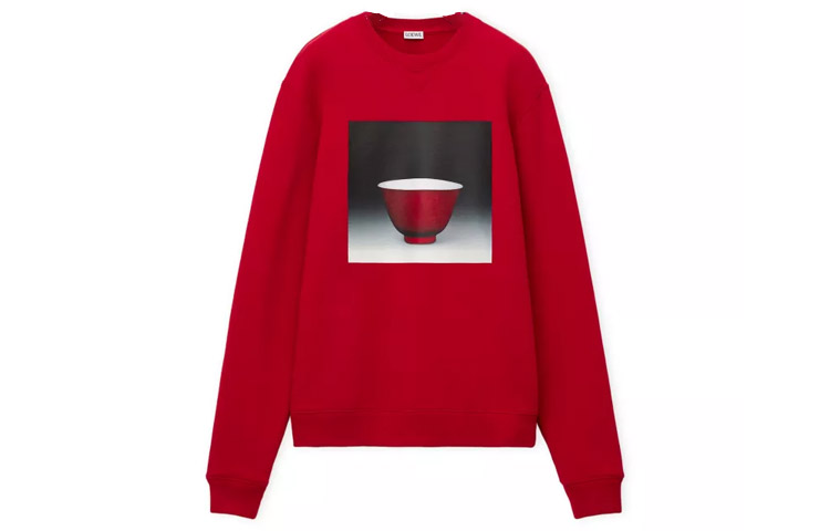 LOEWE SS23 Ceramic Print Crewneck Sweatshirt Unisex Red H800Y24X11-7100