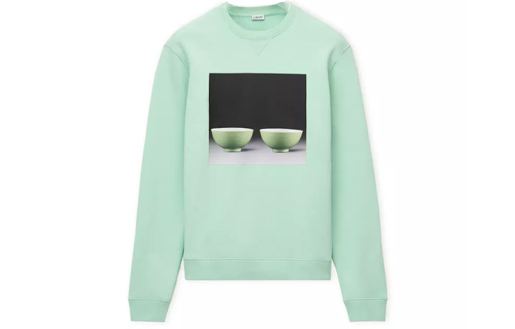 LOEWE SS23 Ceramic Print Pullover Sweatshirt Unisex Green H800Y24X10-4320