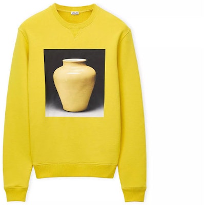 LOEWE SS23 Ceramic Print Yellow Unisex Crewneck Sweatshirt Long Sleeve. H800Y24X12-8100 Buy LOEWE SS23 Ceramic Print Yellow Unisex Crewneck Sweatshirt Long Sleeve. H800Y24X12-8100