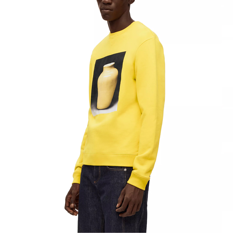 Details for LOEWE SS23 Baju Crewneck Kuning Seramik Unisex Lengan Panjang. H800Y24X12-8100