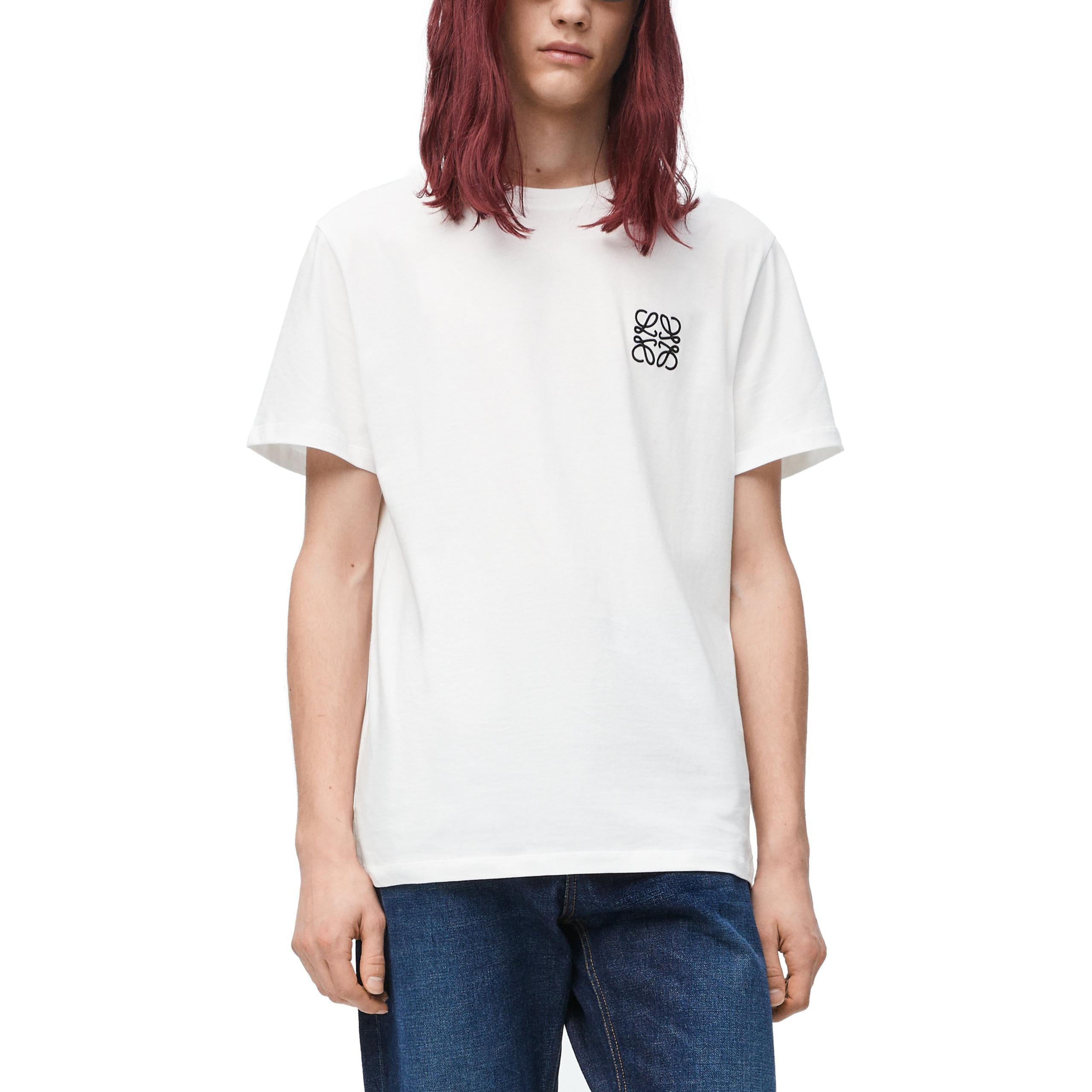 Details for LOEWE SS23 Baju T Lengan Pendek Logo Sulam Crewneck Putih Lelaki. H526Y22X75-2100