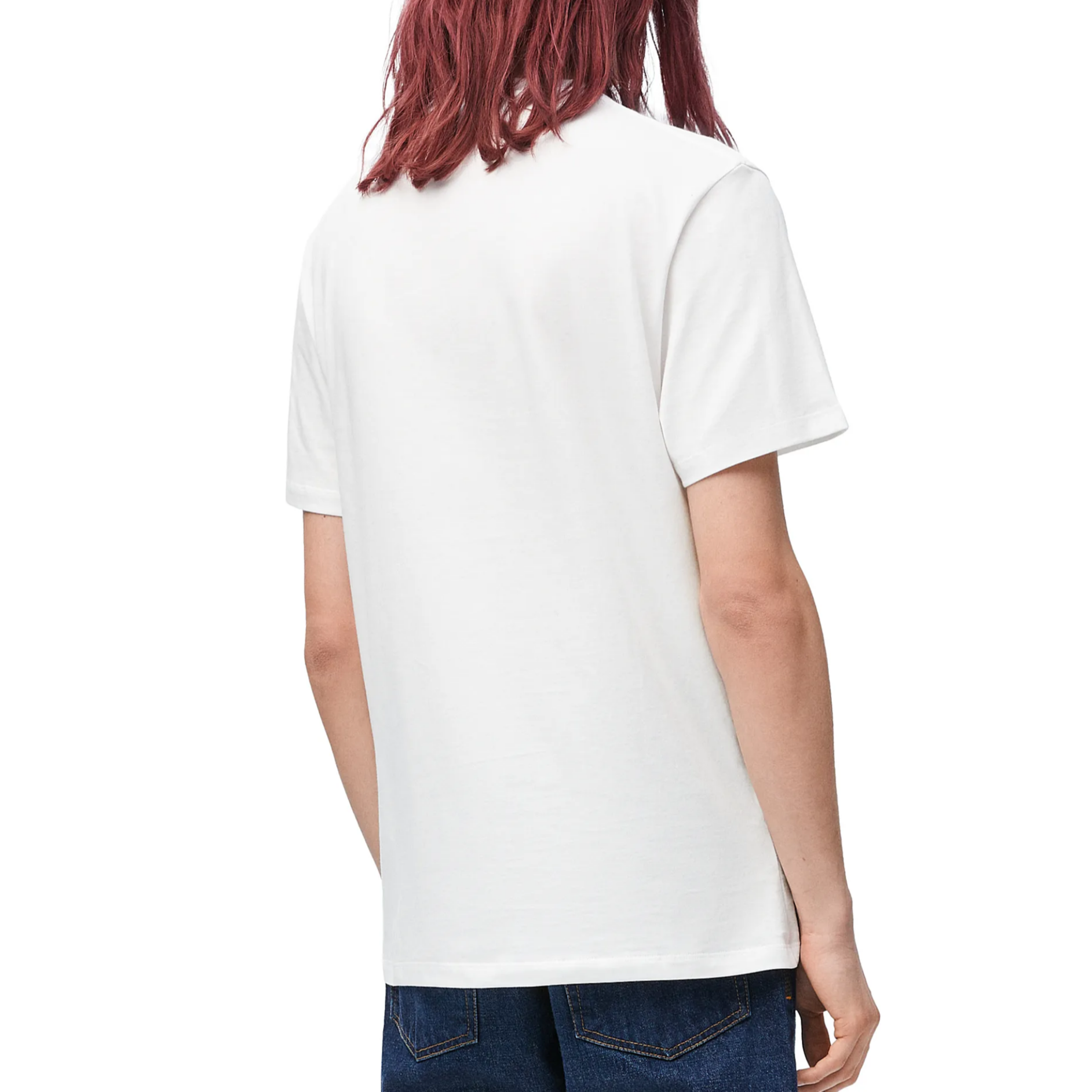 Cheap LOEWE SS23 Baju T Lengan Pendek Logo Sulam Crewneck Putih Lelaki. H526Y22X75-2100