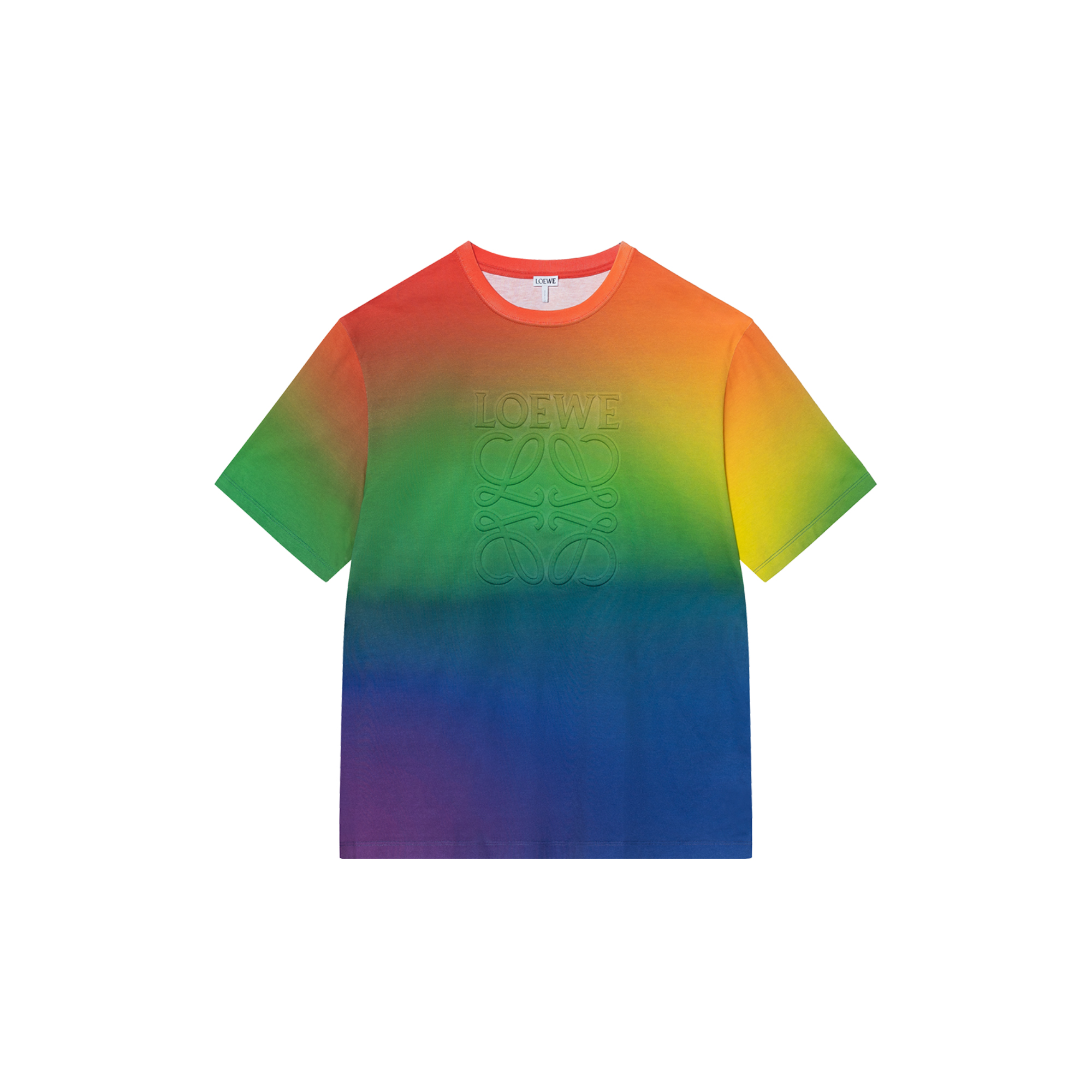 LOEWE SS23 Color-Block Logo Print Crewneck Short Sleeve T-Shirt Multicolor. H526Y22X67-9990