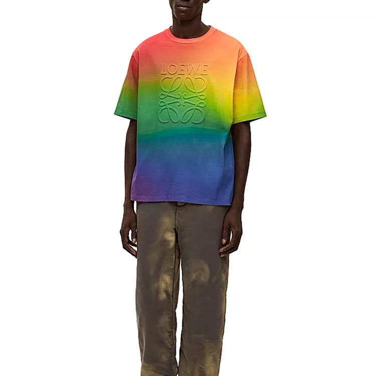 LOEWE SS23 Color-Block Logo Print Crewneck Short Sleeve T-Shirt Multicolor. H526Y22X67-9990 圖 4