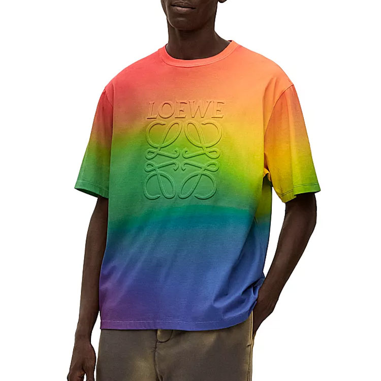 LOEWE SS23 Color-Block Logo Print Crewneck Short Sleeve T-Shirt Multicolor. H526Y22X67-9990 圖 5