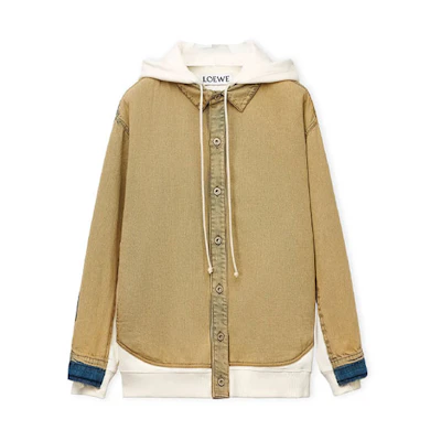 LOEWE SS23 Colorblock Casual Hooded Jacket Men’s Tea Wash Color H526Y50X18-5973