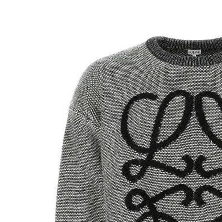 Details for LOEWE SS23 花卉字母圖案長袖圓領毛衣 灰色 H526Y14KDM-2101