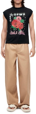 Camiseta Sin Mangas con Estampado Floral Logo LOEWE SS23 Negra. H616Y22X49-1489 Lookbook Camiseta Sin Mangas con Estampado Floral Logo LOEWE SS23 Negra. H616Y22X49-1489