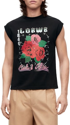 Camiseta Sin Mangas con Estampado Floral Logo LOEWE SS23 Negra. H616Y22X49-1489 Shop Camiseta Sin Mangas con Estampado Floral Logo LOEWE SS23 Negra. H616Y22X49-1489