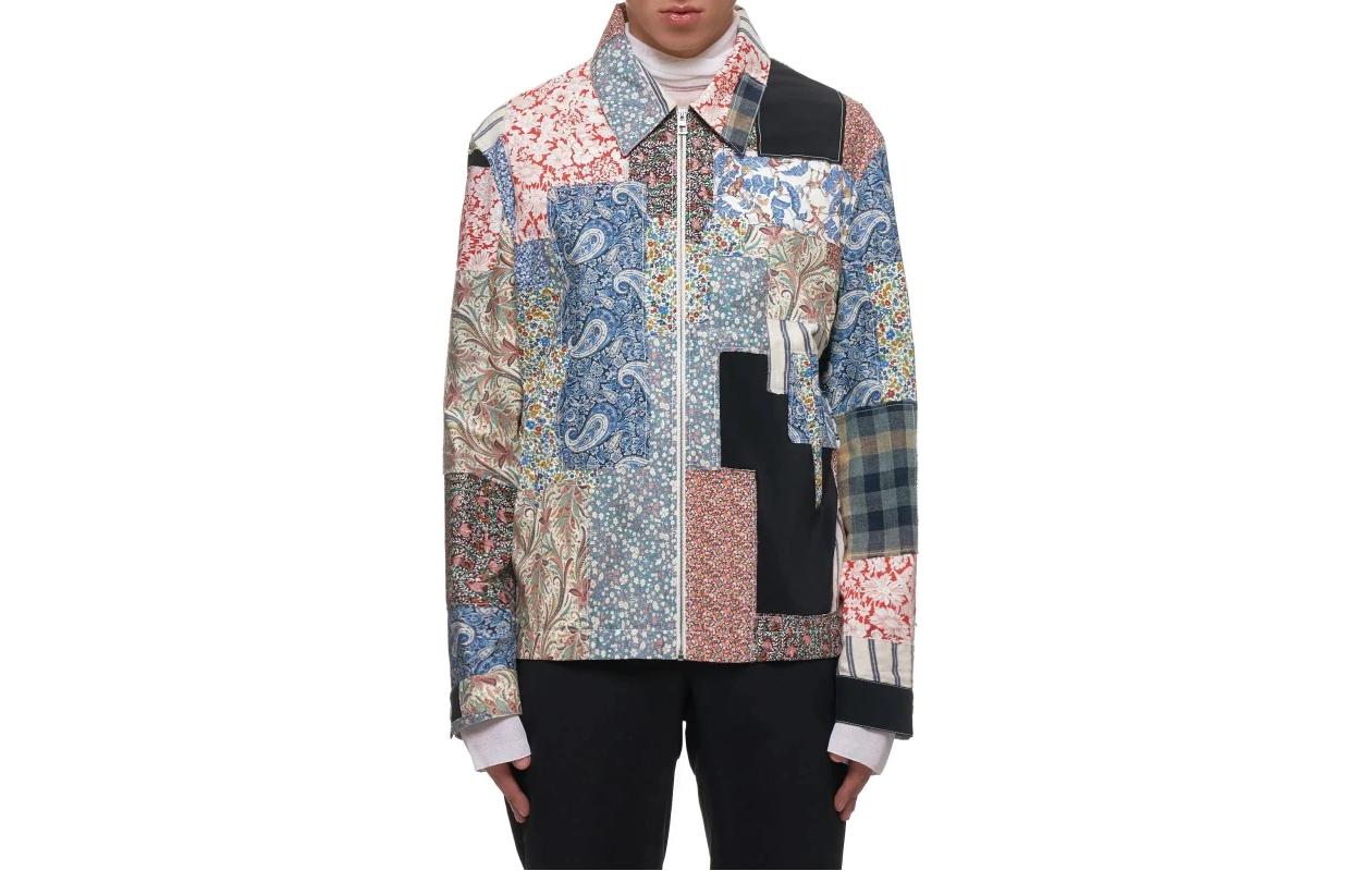 LOEWE SS23 Floral Print Colorblock Zip Jacket Multicolor H2298280AK9-990