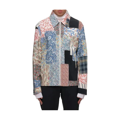 LOEWE SS23 Floral Print Colorblock Zip Jacket Multicolor H2298280AK9-990